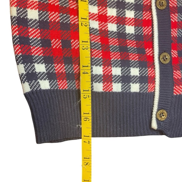 Totammy Boys Navy Red Plaid Cardigan Sweater Size 5-6 School Church Picture Day - Picture 7 of 7